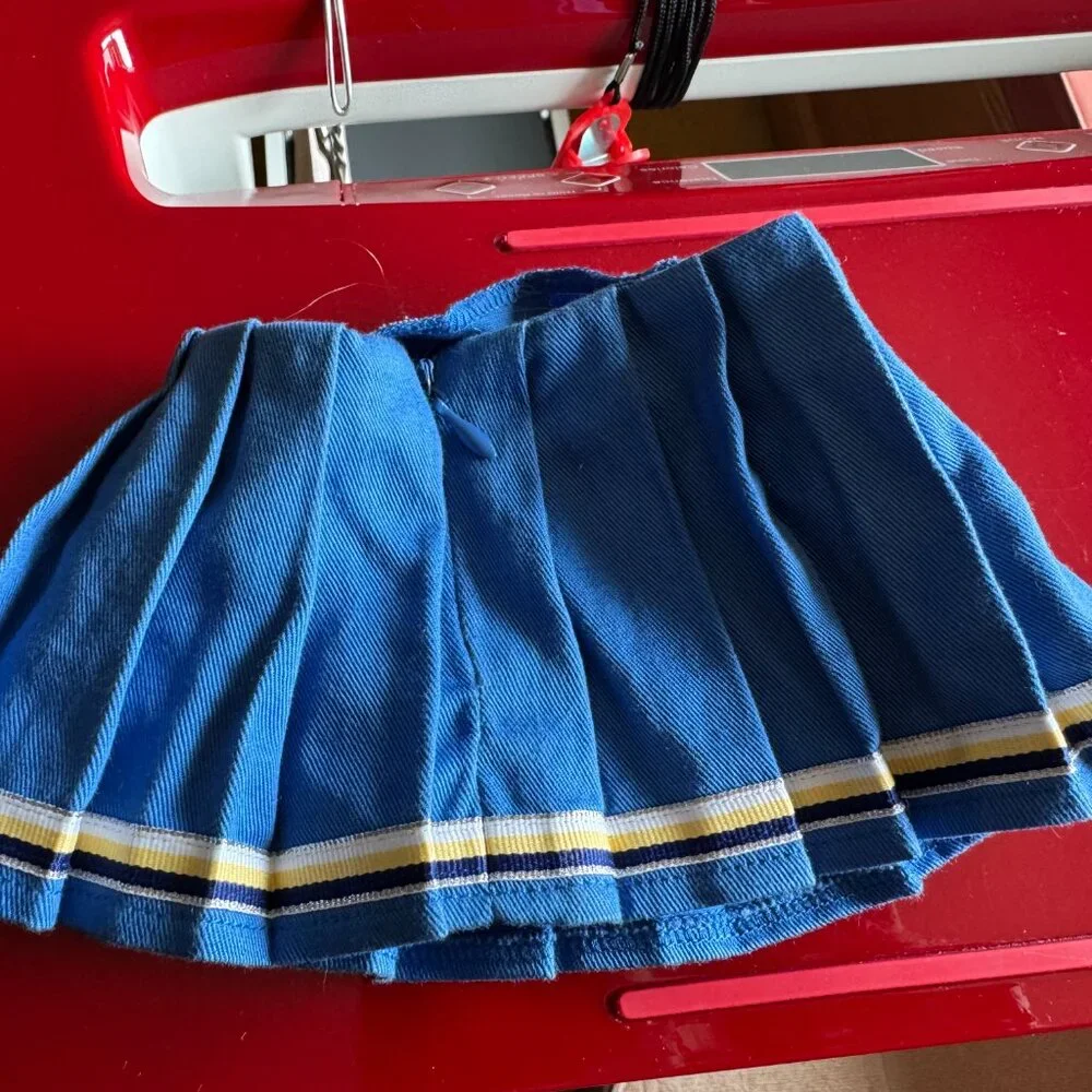 American Girl Cheerleader Pleated Skirt Blue & Gold for 18